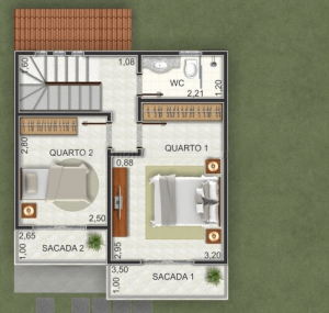 planta de casa dois andares