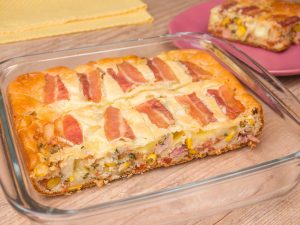 Torta de Bacon e Milho