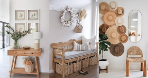 hall de entrada com decoração estilo boho