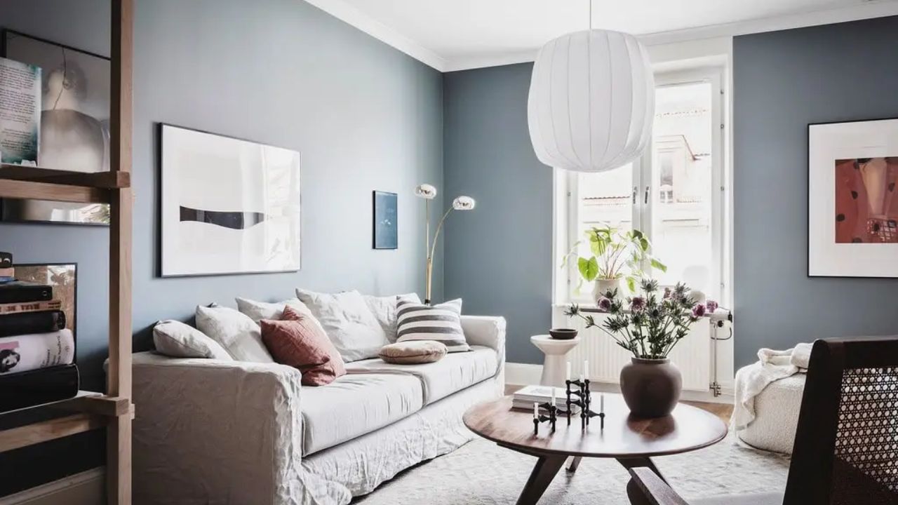 combinação de azul-claro e marrom médio