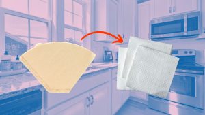 filtro de café no lugar do papel toalha