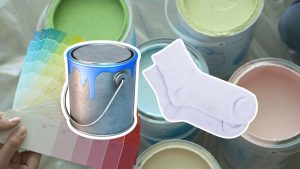 truque de pintura com meia