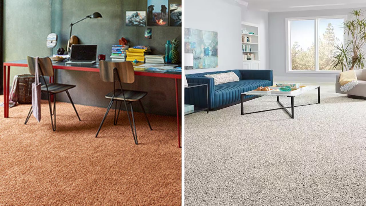 carpetes em cor laranja e creme para 2025