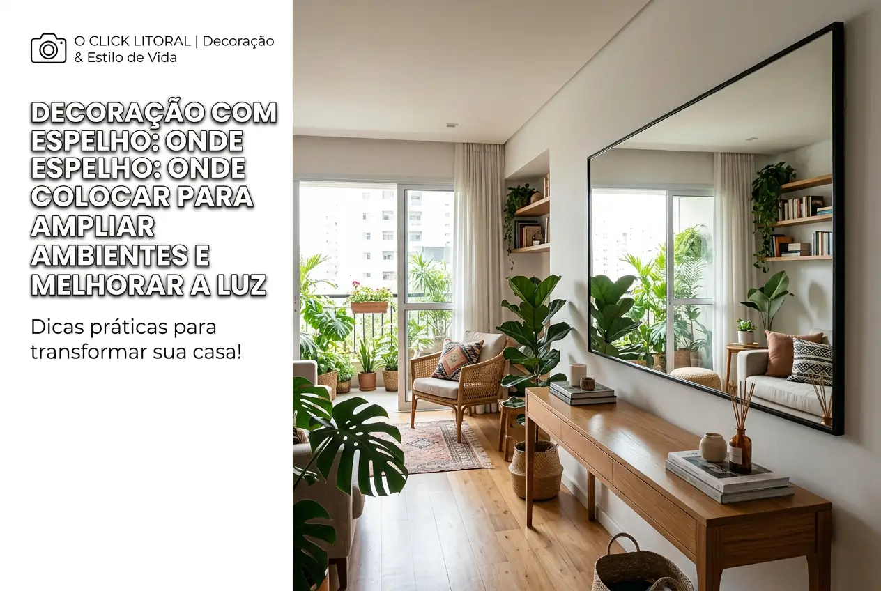 Espaço moderno com sofá bege e plantas na decoração