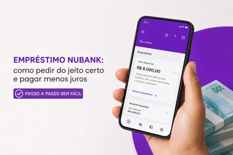 Empréstimo Nubank no app com valor disponível de R$ 8.000,00