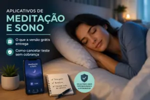 Aplicativos de meditação e sono: o que a versão grátis entrega e como cancelar teste sem cobrança