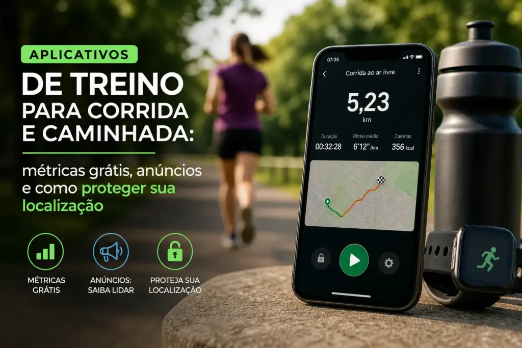 Aplicativos de treino para corrida e caminhada: métricas grátis, anúncios e como proteger sua localização