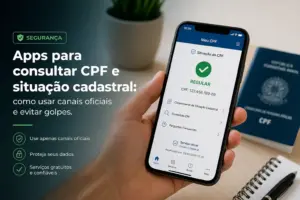 Consulta CPF no smartphone com status regular