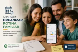 Apps para organizar rotina familiar: calendário compartilhado, lembretes e controle de permissões