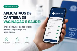 Smartphone exibindo Conecte SUS com Carteira de Vacinação Digital