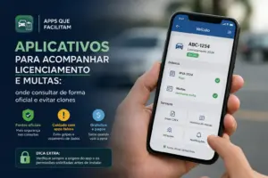 Celular com licenciamento e débitos em aplicativo