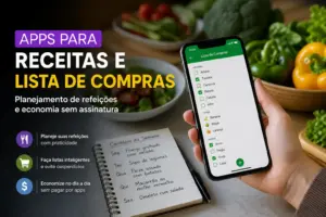 Apps para receitas e lista de compras: planejamento de refeições e economia sem assinatura